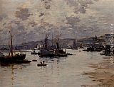 Fernand Marie Eugene Legout-Gerard Rochester Harbour, Kent painting